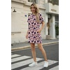 image:imageGRECERELLE Womens Casual TShirt Dress with Pockets Short Sleeve Shift Dresses WrinkleResistant Above Knee LengthRed Striped Bow