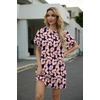 image:imageGRECERELLE Womens Casual TShirt Dress with Pockets Short Sleeve Shift Dresses WrinkleResistant Above Knee LengthRed Striped Bow