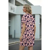 image:imageGRECERELLE Womens Casual TShirt Dress with Pockets Short Sleeve Shift Dresses WrinkleResistant Above Knee LengthRed Striped Bow