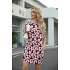image:imageGRECERELLE Womens Casual TShirt Dress with Pockets Short Sleeve Shift Dresses WrinkleResistant Above Knee LengthRed Striped Bow