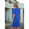 image:imageGRECERELLE Womens Casual TShirt Dress with Pockets Short Sleeve Shift Dresses WrinkleResistant Above Knee LengthRoyal Blue