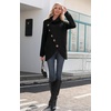 image:imageGRECERELLE Womens Fall Chunky Turtleneck Long Sleeve Asymmetric Hem Loose Knit Pullover Sweaters Tops S2XL02 Black