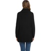 image:imageGRECERELLE Womens Fall Chunky Turtleneck Long Sleeve Asymmetric Hem Loose Knit Pullover Sweaters Tops S2XL02 Black