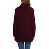 image:imageGRECERELLE Womens Fall Chunky Turtleneck Long Sleeve Asymmetric Hem Loose Knit Pullover Sweaters Tops S2XL05 Wine Red