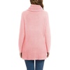 image:imageGRECERELLE Womens Fall Chunky Turtleneck Long Sleeve Asymmetric Hem Loose Knit Pullover Sweaters Tops S2XL08 Pink