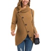 image:imageGRECERELLE Womens Fall Chunky Turtleneck Long Sleeve Asymmetric Hem Loose Knit Pullover Sweaters Tops S2XL11 Light Tan