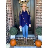 image:imageGRECERELLE Womens Fall Chunky Turtleneck Long Sleeve Asymmetric Hem Loose Knit Pullover Sweaters Tops S2XL12 Royal Blue