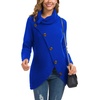 image:imageGRECERELLE Womens Fall Chunky Turtleneck Long Sleeve Asymmetric Hem Loose Knit Pullover Sweaters Tops S2XL12 Royal Blue