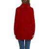 image:imageGRECERELLE Womens Fall Chunky Turtleneck Long Sleeve Asymmetric Hem Loose Knit Pullover Sweaters Tops S2XL13 Red
