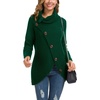 image:imageGRECERELLE Womens Fall Chunky Turtleneck Long Sleeve Asymmetric Hem Loose Knit Pullover Sweaters Tops S2XL14 Dark Green