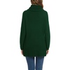 image:imageGRECERELLE Womens Fall Chunky Turtleneck Long Sleeve Asymmetric Hem Loose Knit Pullover Sweaters Tops S2XL14 Dark Green