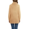 image:imageGRECERELLE Womens Fall Chunky Turtleneck Long Sleeve Asymmetric Hem Loose Knit Pullover Sweaters Tops S2XL16 Beige