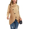 image:imageGRECERELLE Womens Fall Chunky Turtleneck Long Sleeve Asymmetric Hem Loose Knit Pullover Sweaters Tops S2XL16 Beige