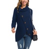 image:imageGRECERELLE Womens Fall Chunky Turtleneck Long Sleeve Asymmetric Hem Loose Knit Pullover Sweaters Tops S2XL17 Navy Blue