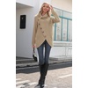 image:imageGRECERELLE Womens Fall Chunky Turtleneck Long Sleeve Asymmetric Hem Loose Knit Pullover Sweaters Tops S2XLAkhaki