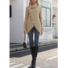 image:imageGRECERELLE Womens Fall Chunky Turtleneck Long Sleeve Asymmetric Hem Loose Knit Pullover Sweaters Tops S2XLAkhaki