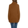image:imageGRECERELLE Womens Fall Chunky Turtleneck Long Sleeve Asymmetric Hem Loose Knit Pullover Sweaters Tops S2XLCaramel