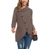 image:imageGRECERELLE Womens Fall Chunky Turtleneck Long Sleeve Asymmetric Hem Loose Knit Pullover Sweaters Tops S2XLCoffee