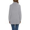 image:imageGRECERELLE Womens Fall Chunky Turtleneck Long Sleeve Asymmetric Hem Loose Knit Pullover Sweaters Tops S2XLGray