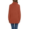 image:imageGRECERELLE Womens Fall Chunky Turtleneck Long Sleeve Asymmetric Hem Loose Knit Pullover Sweaters Tops S2XLOrange Red