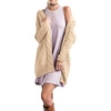 image:imageGRECERELLE Womens Fall Winter Long Sleeve Cardigans Sweater with Pockets29 Beige