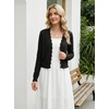 image:imageGRECERELLE Womens Lightweight Cropped Cardigan Sweater Scalloped TrimAblack