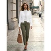 image:imageGRECERELLE Womens Lightweight Cropped Cardigan Sweater Scalloped TrimAwhite