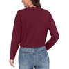 image:imageGRECERELLE Womens Lightweight Cropped Cardigan Sweater Scalloped TrimBurgundy