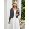 image:imageGRECERELLE Womens Lightweight Cropped Cardigan Sweater Scalloped TrimCharcoal