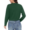 image:imageGRECERELLE Womens Lightweight Cropped Cardigan Sweater Scalloped TrimDark Green