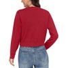image:imageGRECERELLE Womens Lightweight Cropped Cardigan Sweater Scalloped TrimRed