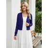 image:imageGRECERELLE Womens Lightweight Cropped Cardigan Sweater Scalloped TrimRoyal Blue
