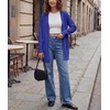 image:imageGRECERELLE Womens Lightweight Knit Long Cardigan Sweater Fall Outfits 2026Bright Blue