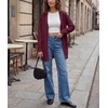 image:imageGRECERELLE Womens Lightweight Knit Long Cardigan Sweater Fall Outfits 2026Burgundy