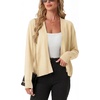 image:imageGRECERELLE Womens Lightweight Long Sleeve Open Front Knit Cardigans Sweaters with PocketsButter Yellow