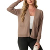 image:imageGRECERELLE Womens Lightweight Long Sleeve Open Front Knit Cardigans Sweaters with PocketsCamel