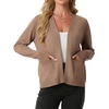 image:imageGRECERELLE Womens Lightweight Long Sleeve Open Front Knit Cardigans Sweaters with PocketsCamel