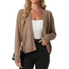 image:imageGRECERELLE Womens Lightweight Long Sleeve Open Front Knit Cardigans Sweaters with PocketsCamel