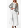 image:imageGRECERELLE Womens Lightweight Long Sleeve Open Front Knit Cardigans Sweaters with PocketsLight Gray