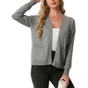 image:imageGRECERELLE Womens Lightweight Long Sleeve Open Front Knit Cardigans Sweaters with PocketsLight Gray