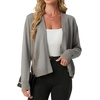 image:imageGRECERELLE Womens Lightweight Long Sleeve Open Front Knit Cardigans Sweaters with PocketsLight Gray