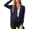 image:imageGRECERELLE Womens Lightweight Long Sleeve Open Front Knit Cardigans Sweaters with PocketsNavy Blue