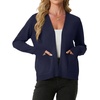 image:imageGRECERELLE Womens Lightweight Long Sleeve Open Front Knit Cardigans Sweaters with PocketsNavy Blue