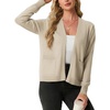 image:imageGRECERELLE Womens Lightweight Long Sleeve Open Front Knit Cardigans Sweaters with PocketsOatmeal