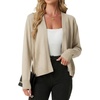image:imageGRECERELLE Womens Lightweight Long Sleeve Open Front Knit Cardigans Sweaters with PocketsOatmeal