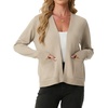 image:imageGRECERELLE Womens Lightweight Long Sleeve Open Front Knit Cardigans Sweaters with PocketsOatmeal