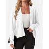 image:imageGRECERELLE Womens Lightweight Long Sleeve Open Front Knit Cardigans Sweaters with PocketsWhite