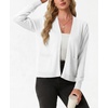 image:imageGRECERELLE Womens Lightweight Long Sleeve Open Front Knit Cardigans Sweaters with PocketsWhite