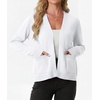 image:imageGRECERELLE Womens Lightweight Long Sleeve Open Front Knit Cardigans Sweaters with PocketsWhite