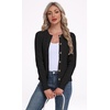image:imageGRECERELLE Womens Long Sleeve Cable Knit Button Down Crew Neck Casual Cardigan Sweater S2XLBlack